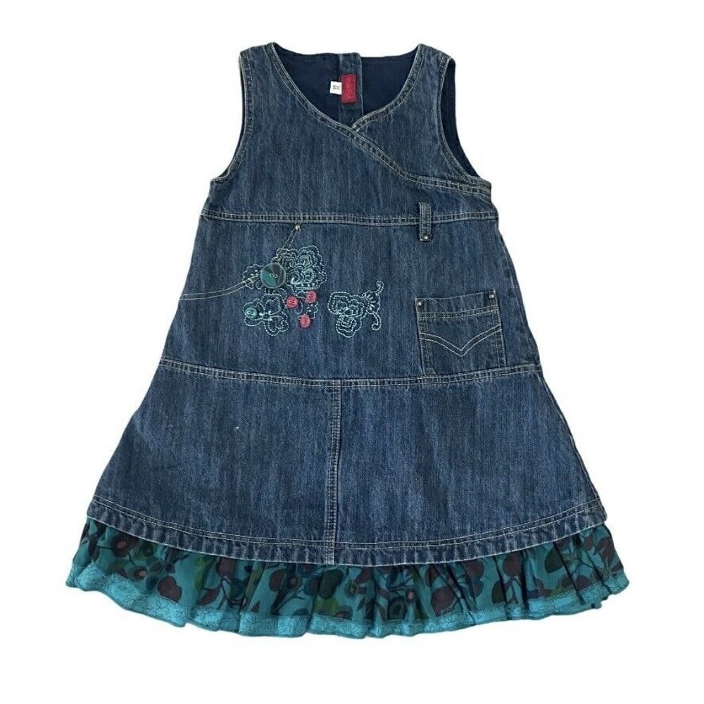 Marese Girls Denim Dress Layer Tiered Size 3 Kids